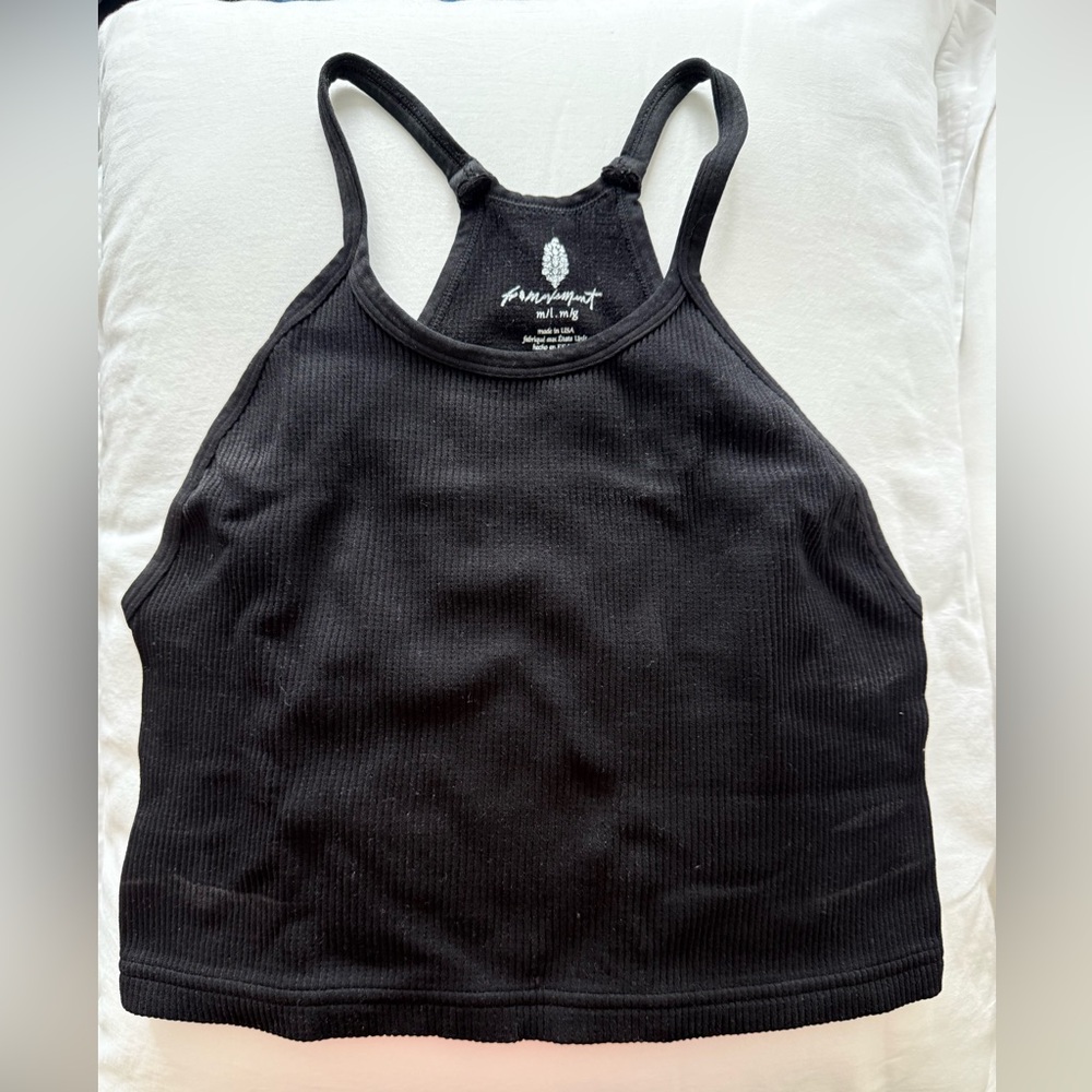 Black Ribbed Tank Top